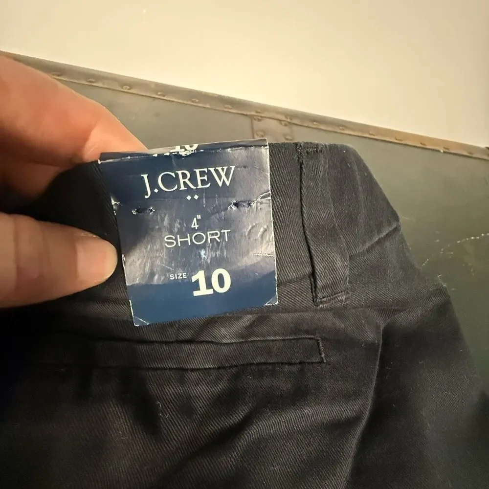 JCrew Women Size10 Black Shorts Pockets Zip/Button Fly Linen Blend Summer Beach